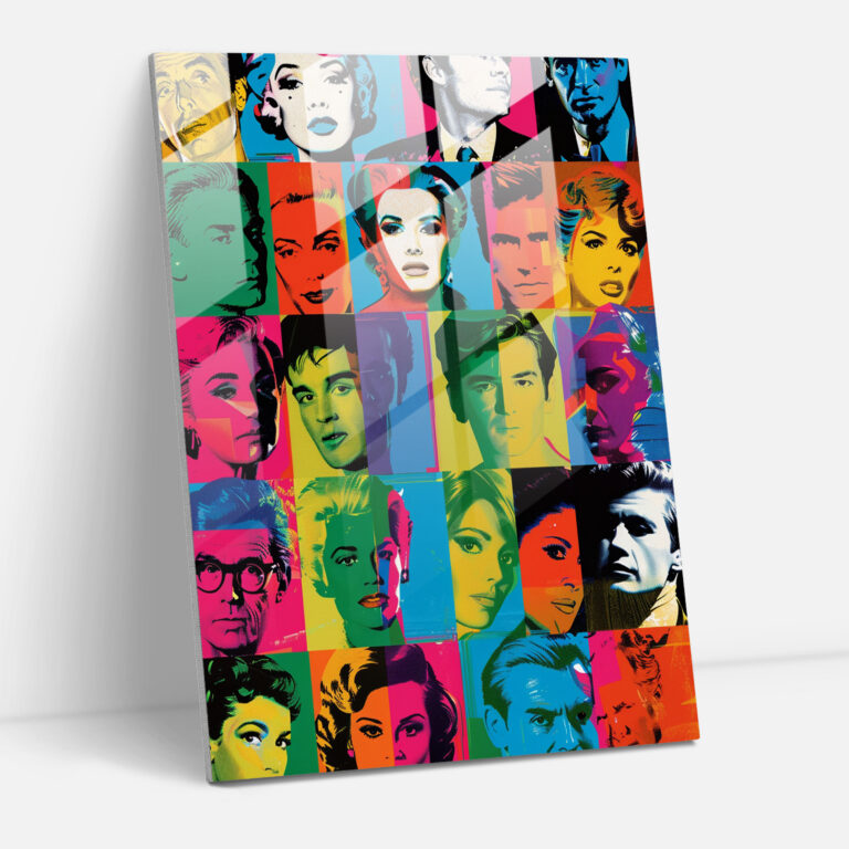 Andy Warhol Ev Dekorasyonu - Ünlü Kolaj Cam Tablo