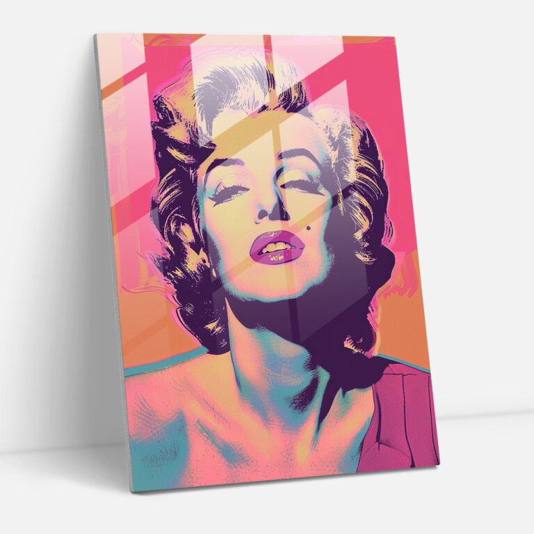 Andy Warhol Cam Tablo - Pastel Renkler - Duvar Dekorasyonu Modern Sanat