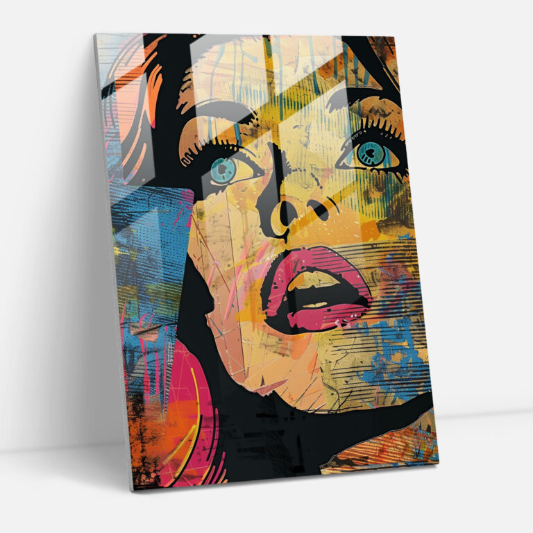 Andy Warhol Cam Tablo Sanatı - Retro Çizgi Roman - Ev Dekorasyonu Cam Sanat