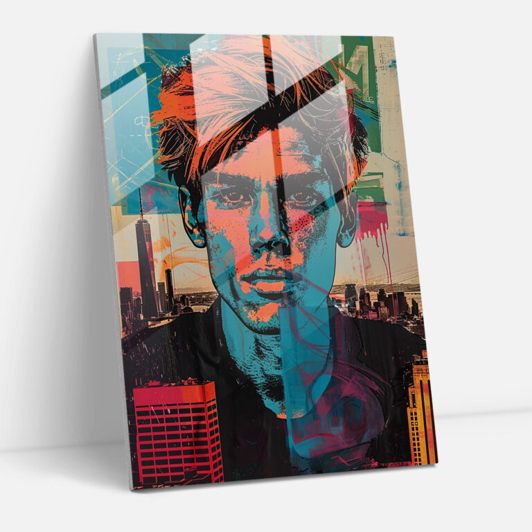 Andy Warhol Cam Tablo - Renkli Pop Sanat Portresi - Duvar Dekorasyonu Ev Dekorasyonu