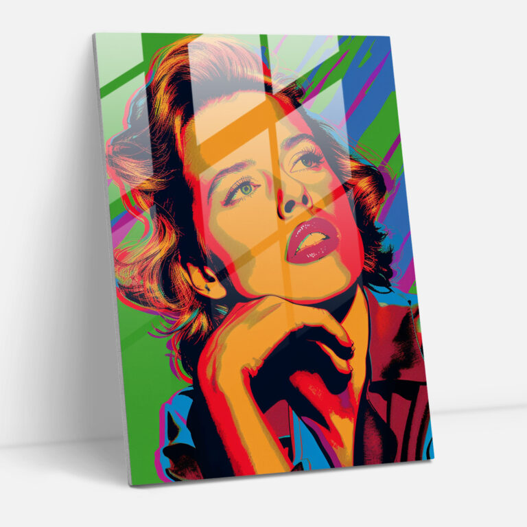 Andy Warhol Cam Tablo - Pop Art Portresi - Modern Sanat Duvar Dekorasyonu