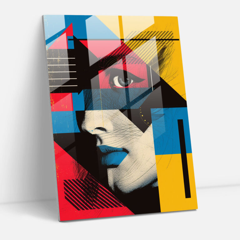 Andy Warhol Duvar Dekorasyonu - Geometrik Desen - Cam Tablo