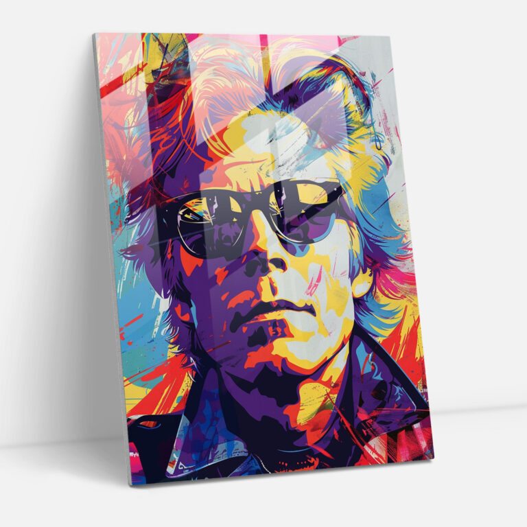 Andy Warhol Modern Sanat - Canlı Portre - Andy Warhol Duvar Dekorasyonu Modern Sanat Cam Tablo