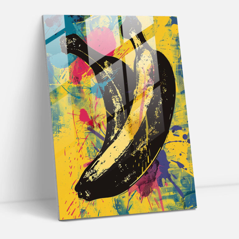 Andy Warhol Cam Tablo - Farklı Muz Velvet Underground İlhamlı Cam Duvar Sanatı - Andy Warhol Modern Sanat Duvar Dekorasyonu Cam Duvar Sanatı