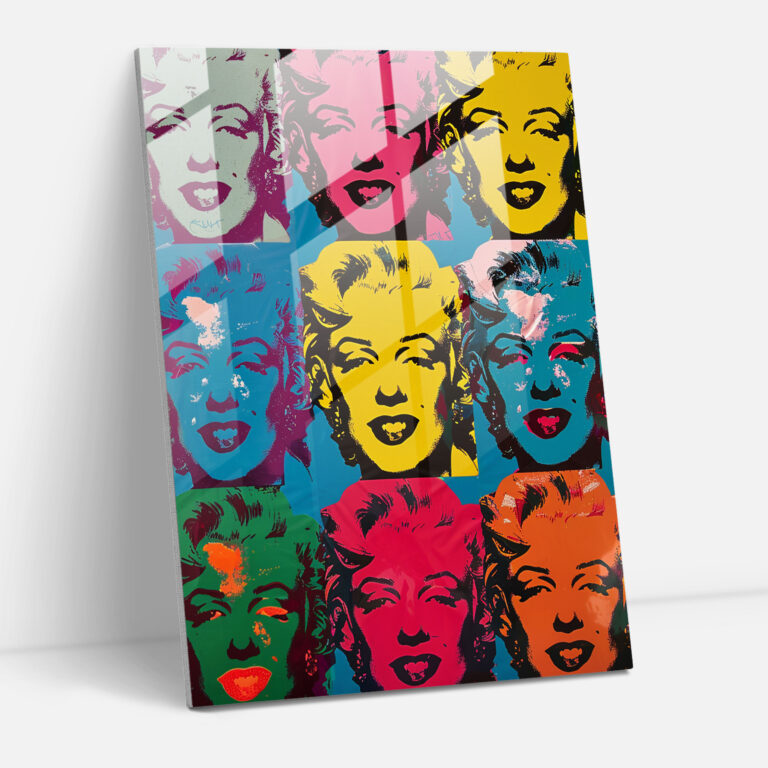 Andy Warhol Cam Tablo Pop Sanat Ev Dekorasyonu Duvar Dekorasyonu - Modern Sanat Pop Sanat