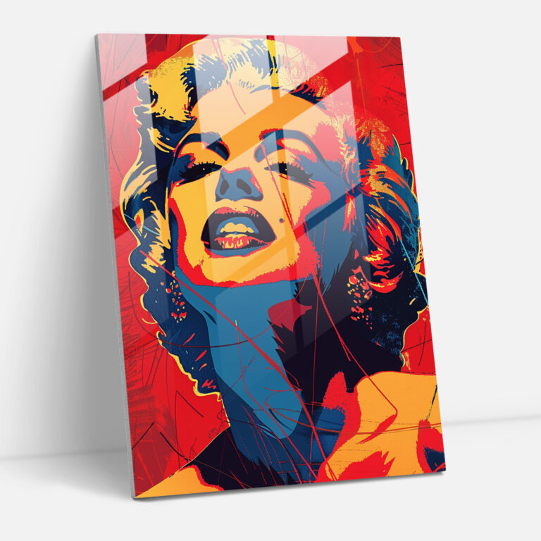 Marilyn Monroe Cam Tablo Sanatı - Andy Warhol Modern Sanat Cam Tablo Ev Dekorasyonu