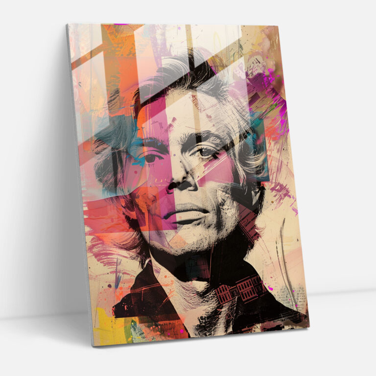 Andy Warhol Ev Dekorasyonu - Ünlü Portre Koleksiyonu - Andy Warhol Cam Duvar Sanatı Cam Tablo Cam Sanatı
