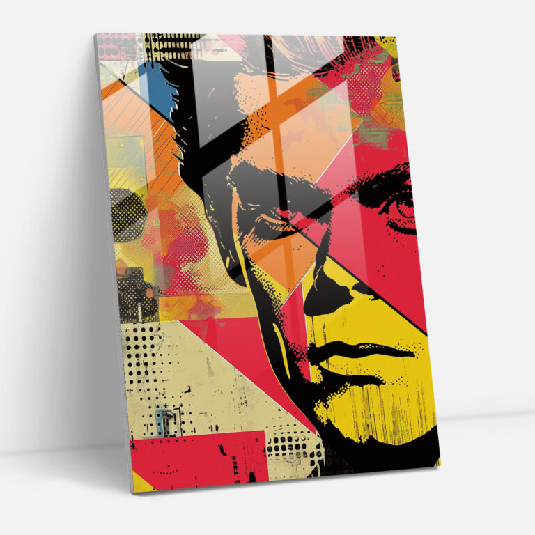Andy Warhol Cam Sanatı - Retro Çizgi Roman Tasarımı - Duvar Dekorasyonu Cam Tablo