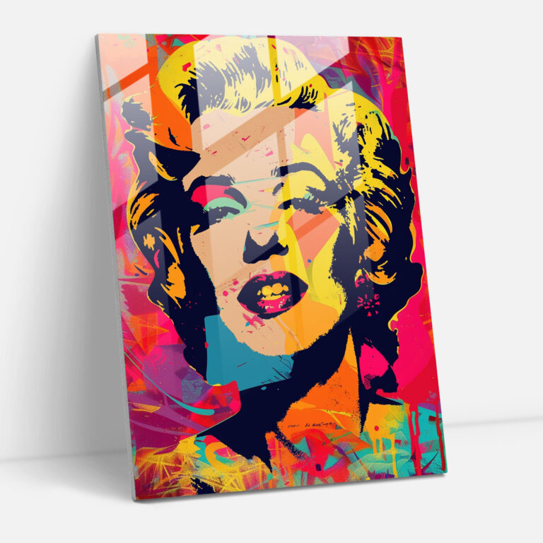 Andy Warhol Cam Tablo - Ev Dekorasyonu İçin Andy Warhol Cam Duvar Sanatı