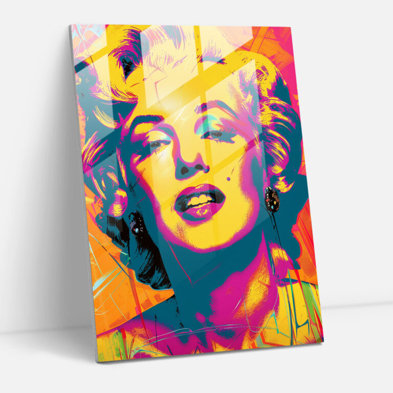 Andy Warhol'un Marilyn Monroe Portresi Cam Tablo - Portre Sanat Duvar Dekorasyonu