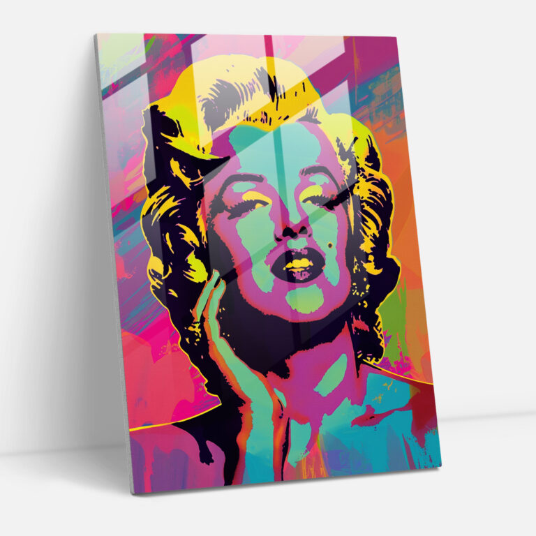 Andy Warhol Cam Tablo Sanatı - Marilyn Monroe - Duvar Dekorasyonu Ev Dekorasyonu Cam Sanatı