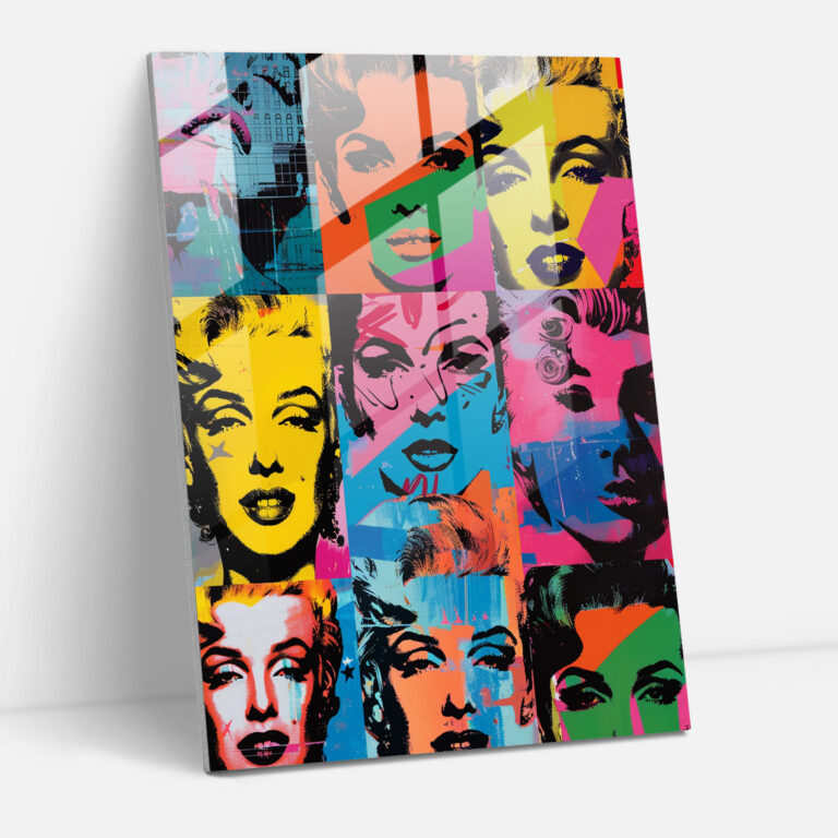 Andy Warhol Duvar Dekorasyonu - Ünlü Kolaj - Cam Sanat Ev Dekorasyonu