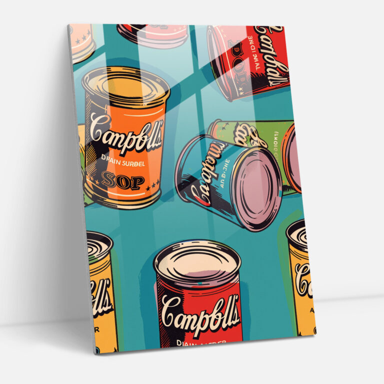 Andy Warhol Pop Art Campbell's Soup Cans Cam Tablo - Modern Sanat Duvar Sanatı