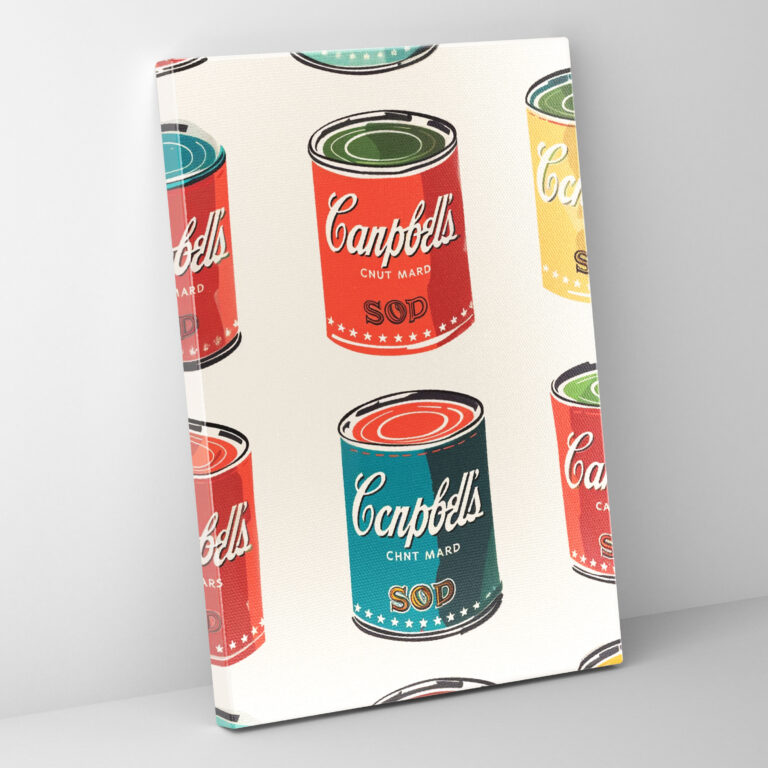 Andy Warhol Duvar Sanatı - Çorba Kutuları Grafik Tasarımı - Kanvas Tablo