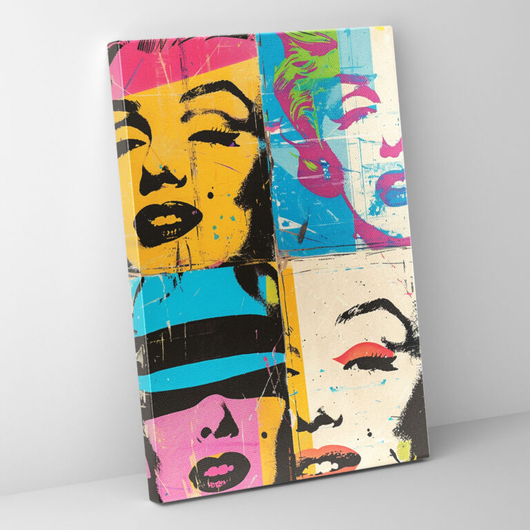 Andy Warhol Kanvas Tablo - Retro Çizgi Roman Tarzı Tasarım - Ev Dekorasyonu Kanvas Tablo