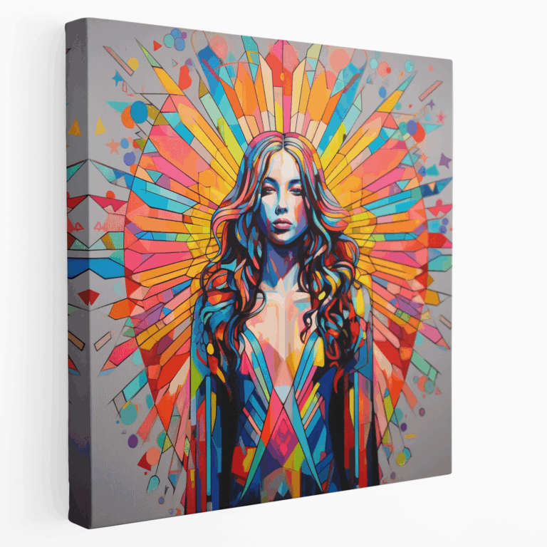 Neon Melek Pop Art Kanvas Tablo