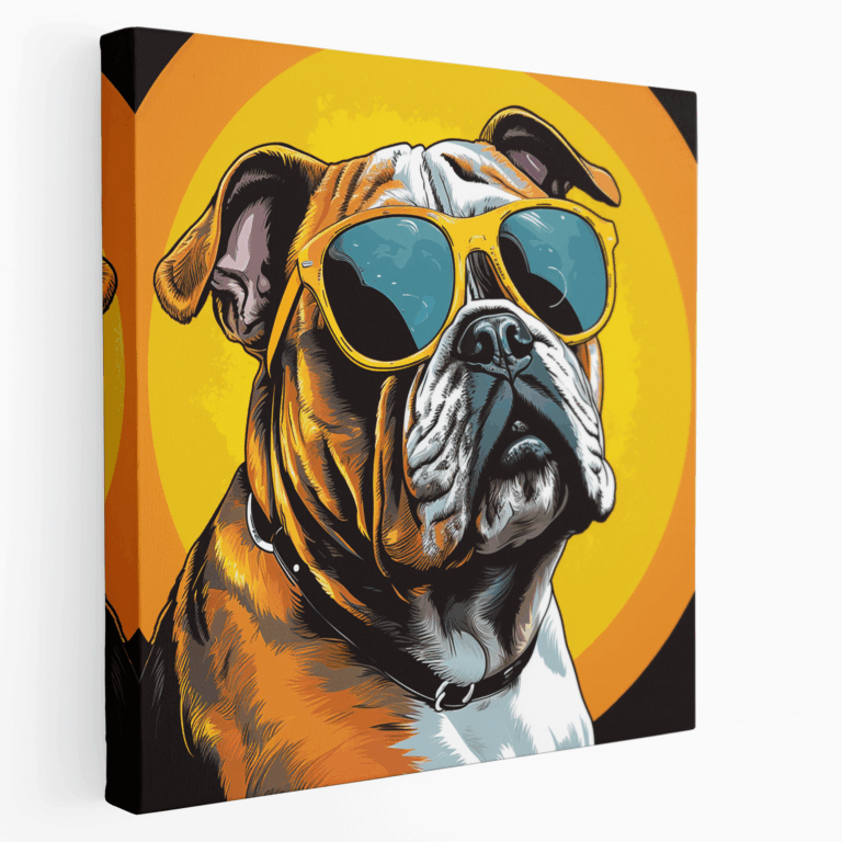 Havalı Bulldog Pop Art Kanvas Tablo
