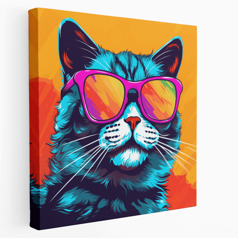 Havalı Kedi Kanvas Tablo