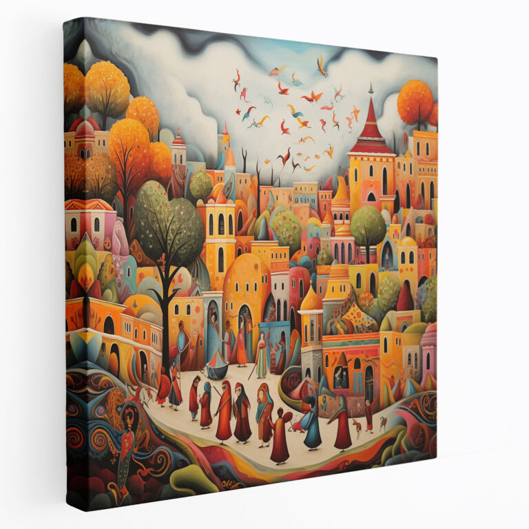 Anadolu Sanat Tablosu - Anadolu Geleneğinin Soyut Temsili Kanvas Tablo - Anadolu Kanvas Tablo Soyut Temsil Sanat Tablosu