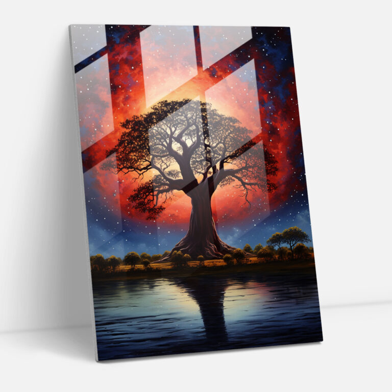 Afro Baobab Cam Tablo - Afro Huzur Asalet Ev Dekorasyonu