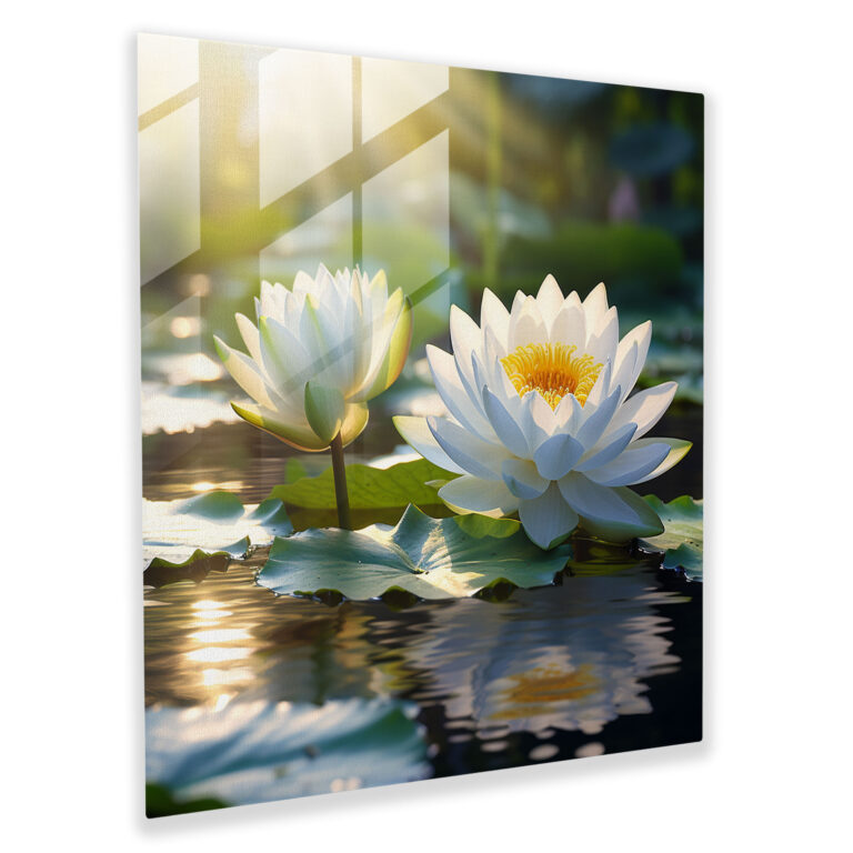 Asya Lotus Çiçeği Cam Duvar Sanatı - Asya Modern Sanat Huzur Asya Özü