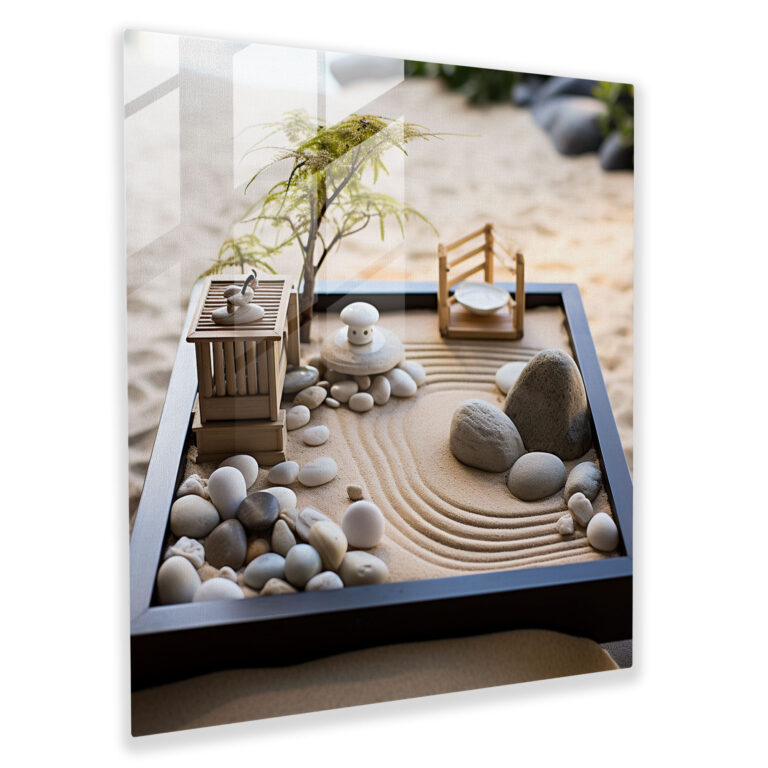 Asya Zen Bahçesi Cam Tablosu - Asya Huzurlu Zen Bahçesi