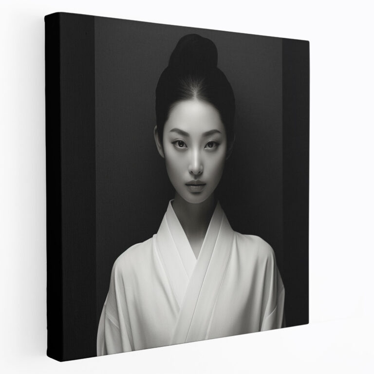 Asyalı Kanvas Tablo - Minimalist Siyah Beyaz Fotoğraf Duvar Sanatı - Asya Kanvas Duvar Sanatı Ev Dekorasyonu Siyah ve Beyaz