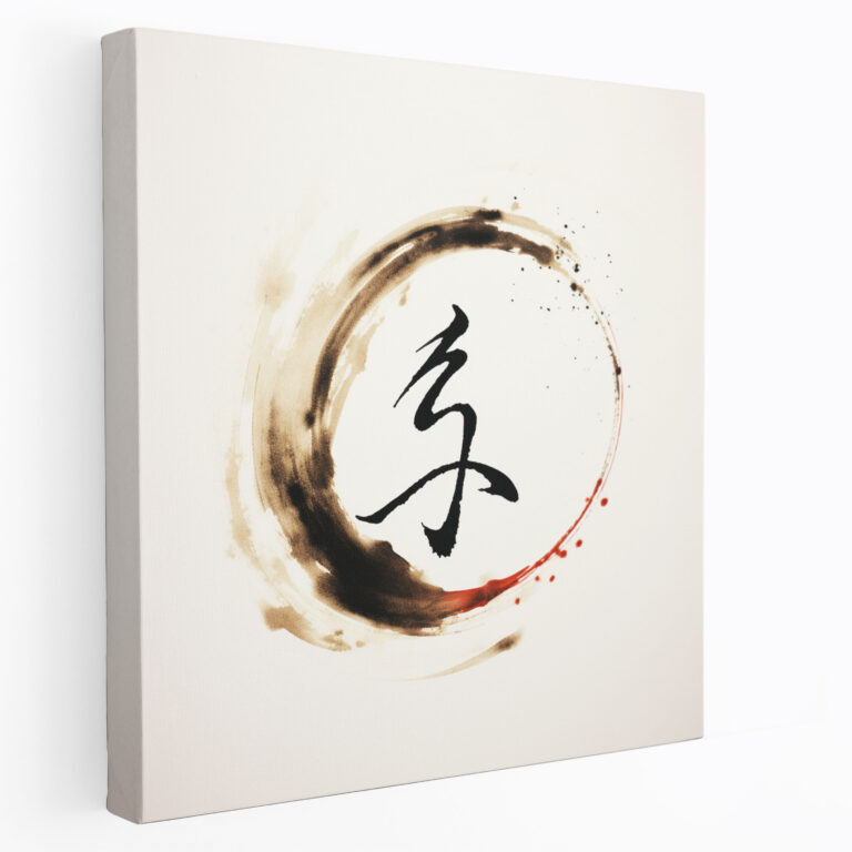 Asya Tablo Baskısı - Zen Hat Sanatı Duvar Dekoru - Asya Kanvas Tablo Uyum Kanvas Duvar Dekoru