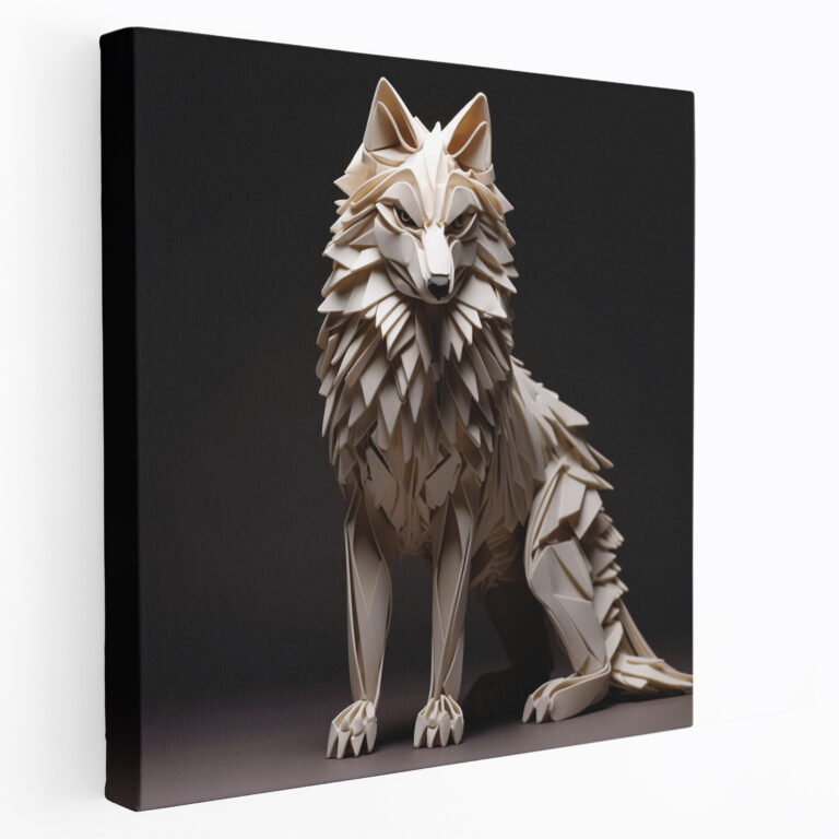 Asyalı Duvar Sanatı - Origami Hayvan Heykel Kanvas Tablo - Asyalı Kanvas Kanvas Duvar Sanatı