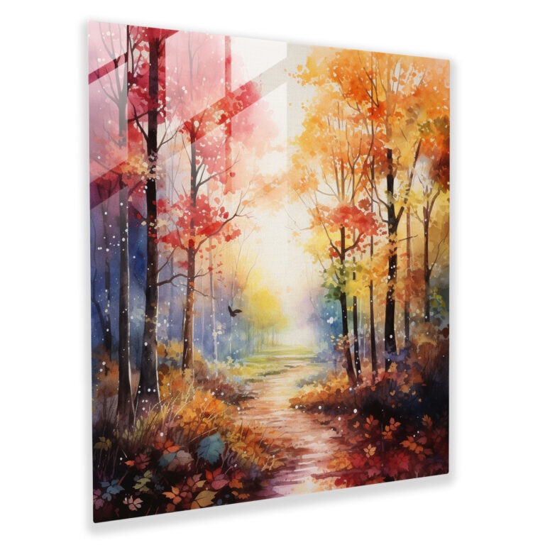 Sonbahar Yaprakları Cam Tablo - Enchanting Sonbahar Ev Dekorasyonu Canlı