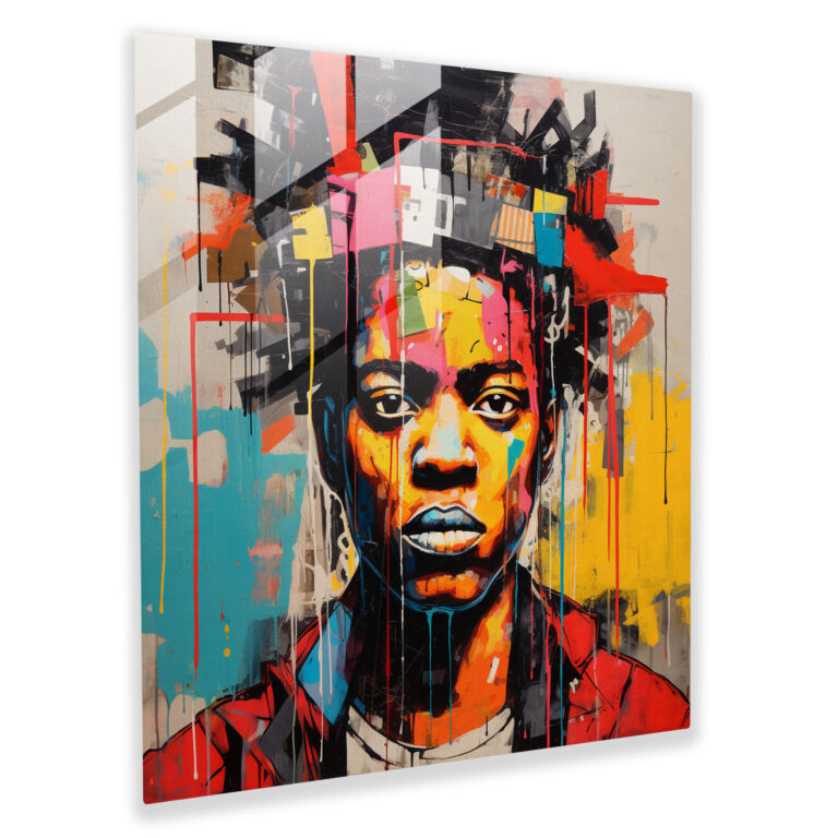 Basquiat Visions Cam Tablo - Basquiat Duvar Dekorasyonu Cam Duvar Sanatı Etkileyici