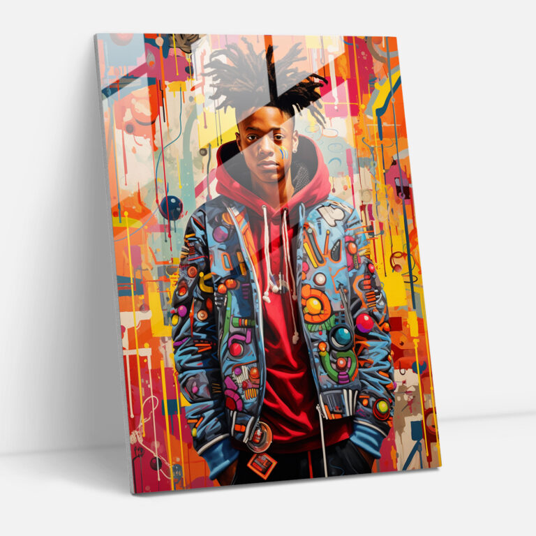 Basquiat Cam Duvar Dekorasyonu: Modern Graffiti Sanatı - Basquiat Duvar Dekorasyonu Cam Tablo Cam Duvar Sanatı