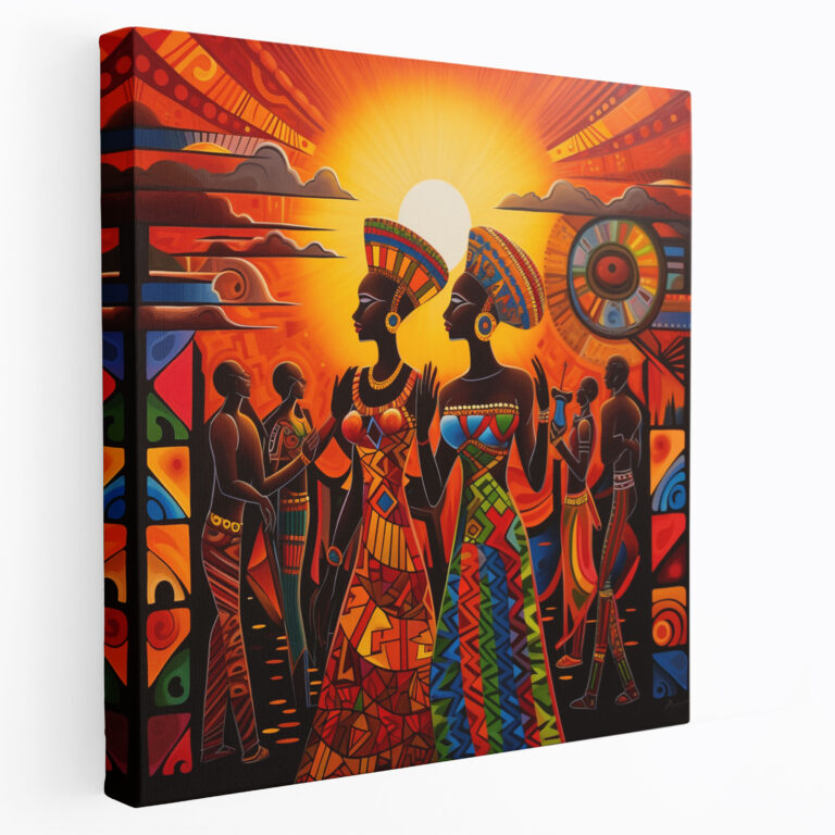 Basquiat Kanvas Tablo - Afrika Sanatı Duvar Dekorasyonu - Ritmik Desenler Duvar Sanatı