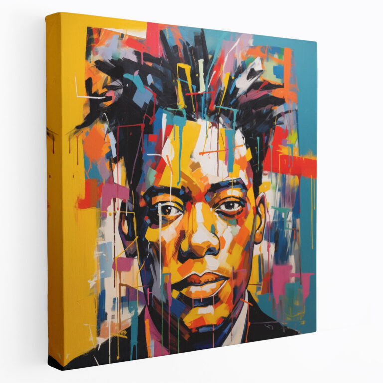 Basquiat Portresi - Canlı Akrilik Tablo - Ev Dekorasyonu için Kanvas Tablo