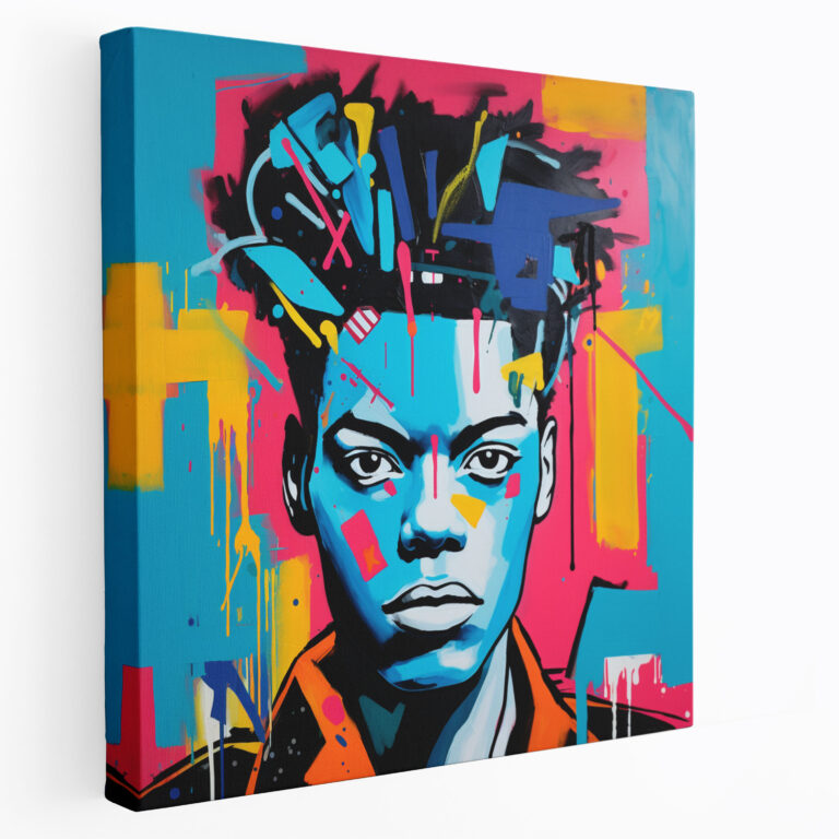 Basquiat Duvar Sanatı - Pop Sanat Kanvas Tablo - İfadecilik Tarzıyla Basquiat Duvar Sanatı