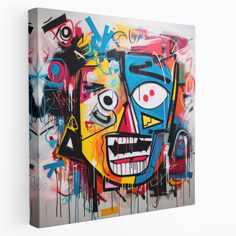 Basquiat Tuval Tablo - Soyut Grafiti Duvar Sanatı - Basquiat Soyut Grafiti Sanatsal Vizyon Tuval Duvar Sanatı