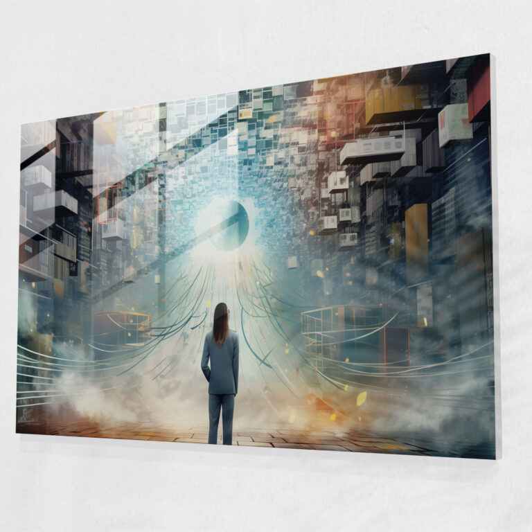 Blockchain Cam Sanatı - Duvar Dekorasyonu Modern Sanat Ev Dekorasyonu