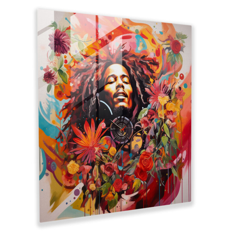 Bob Marley Cam Tablo - Bob Marley Cam Duvar Sanatı Cam Sanatı Reggae Esintileri
