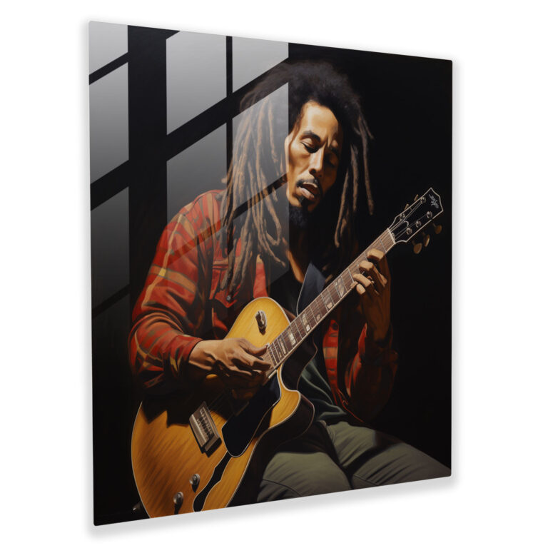 Bob Marley Cam Tablo - Bob Marley Modern Sanat Duvar Dekorasyonu