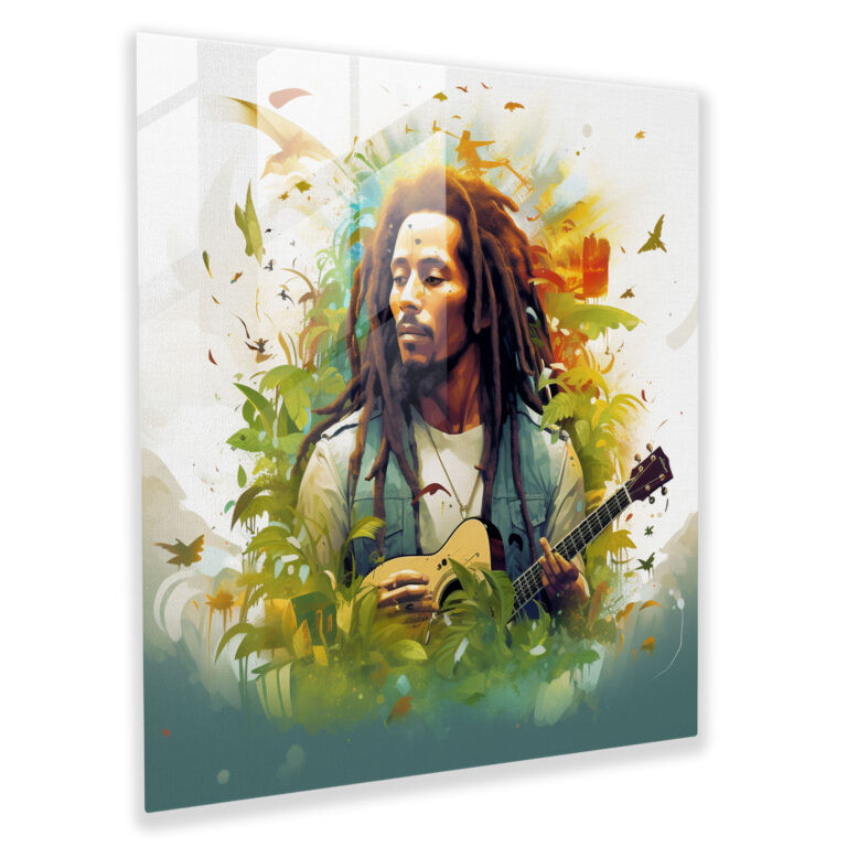 Bob Marley Cam Tablo - Dijital Sanat - Duvar Sanatı Bob Marley Cam Sanat