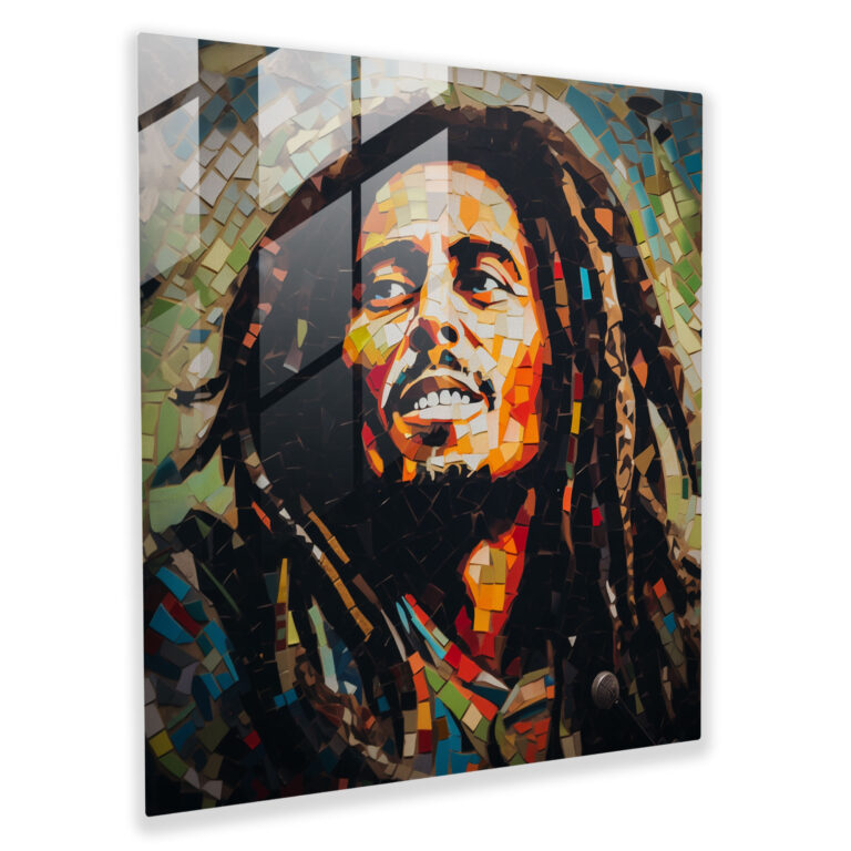 Bob Marley'li Birlik Mozaik Cam Tablo - Çeşitlilik Ev Dekorasyonu Birlik