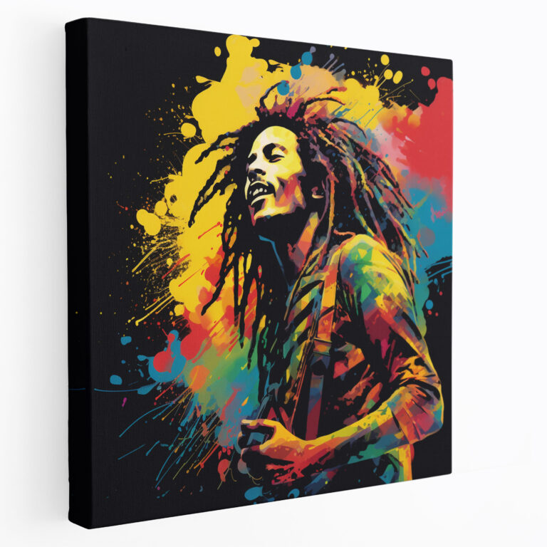 Bob Marley Duvar Sanatı - Reggae'nin Patlaması Kanvas Tablo - Bob Marley Duvar Dekorasyonu Ev Dekorasyonu