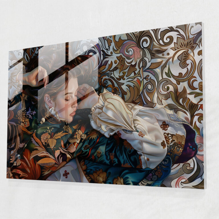 Barok Tarzı Resim Duvar Dekorasyonu - Barok Modern Sanat Kanvas Tablo Cam Sanat
