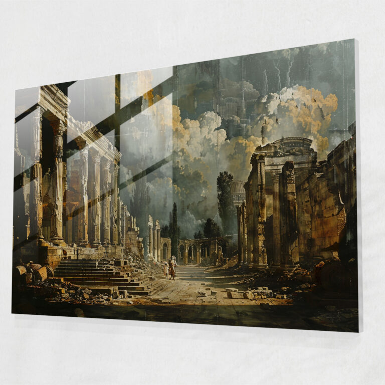 Barok Tarzı Resim Modern Sanat - Barok Modern Sanat Cam Tablo Barok Tarzı Resim