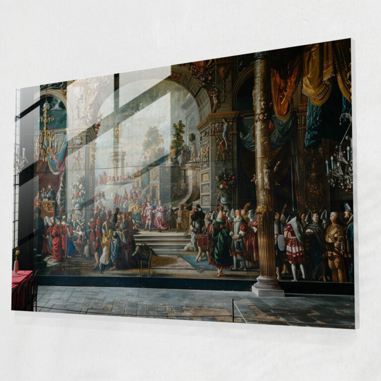 Barok Tarzı Resim Cam Tablosu - Ev Dekorasyonu Modern Sanat