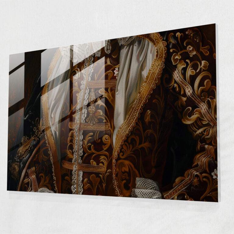 Barok Tarz Tablo Baskı Cam - Barok Modern Sanat Cam Sanat Duvar Dekorasyonu