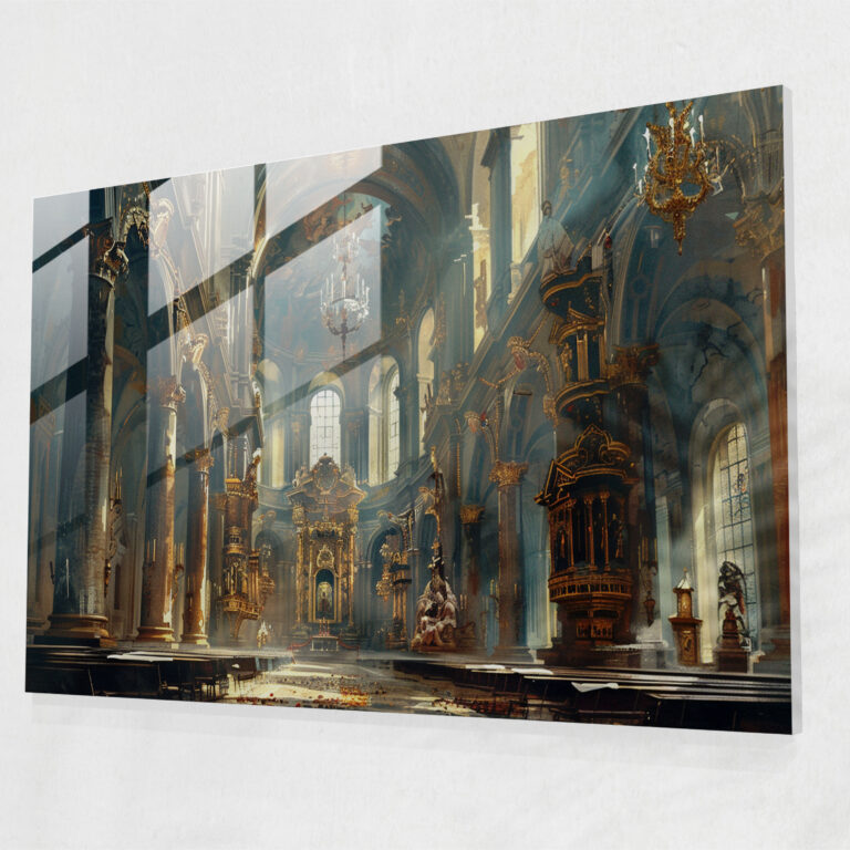 Barok Tarzı Tablo Modern Sanat - Duvar Dekorasyonu Cam Tablo Ev Dekorasyonu