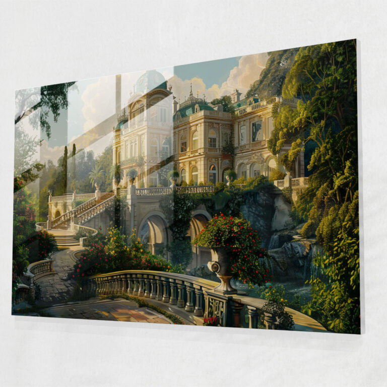 Barok Tarzı Resim Duvar Dekorasyonu - Barok Barok Tarzı Resim Cam Tablo Modern Sanat