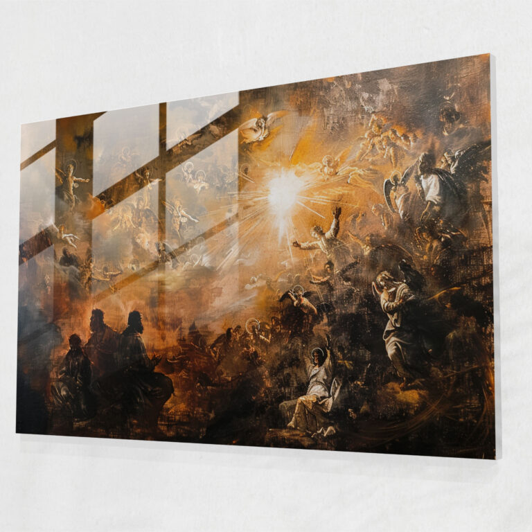 Barok Tarzı Resim Modern Sanat - Duvar Süsü Cam Tablo Modern Sanat
