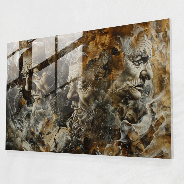 Barok Tarzı Resim Duvar Dekorasyonu - Cam Tablo Ev Dekorasyonu Modern Sanat